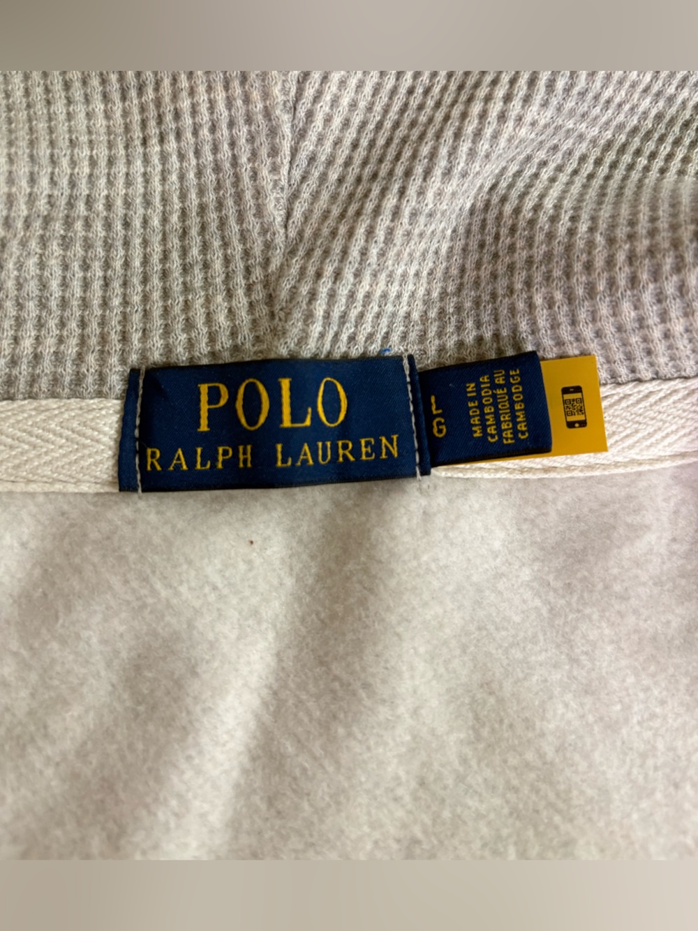 Ralph Lauren Light Gray Full-Zip Hoodie with Navy Pony - Picture 4 of 8